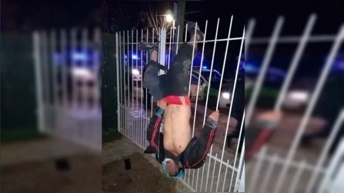 reja pie ladron enganchado