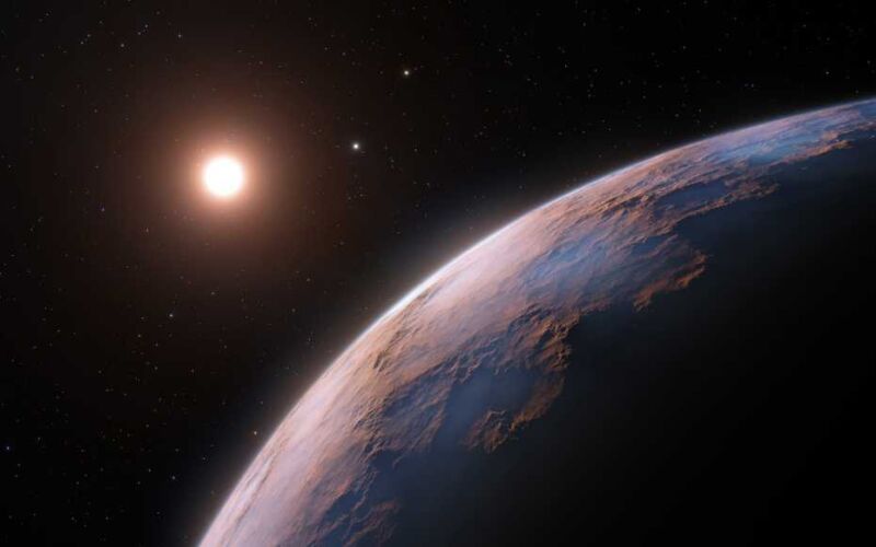 Impresión artística de un planeta similar a la Tierra en un sistema estelar cercano.